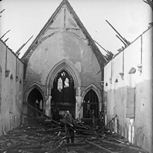 The ruins of the chapel at Bristol Royal Hospital for Sick Children following an air raid
