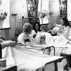 Sandie Shaw with baby daughter Grace, pictured with other proud mothers in the maternity