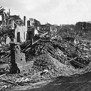 Scene in the battered town of Goch, Germany, scene of heavy fighting before the Germans