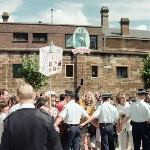 Scenes as Diana, Princess of Wales arrives at the The Sacred Heart Hospice in Sydney