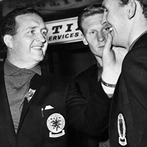 Scotland football manager Jock Stein inspecting Paddy Crerand after shaving as