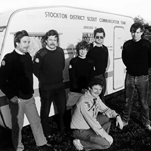 The Scouts Communications Team with their caravan, l-r John Lucas, Alan Swales