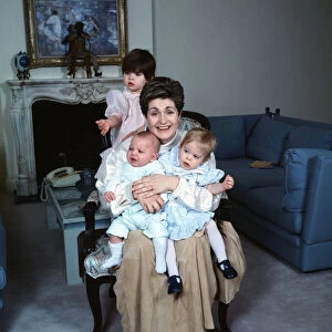 Sharon Osbourne is pictured with her three children, Aimee, Kelly and Jack. Circa 1986