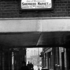 Shepherds Market Entrance- The arch leading from Curzon Street into the market
