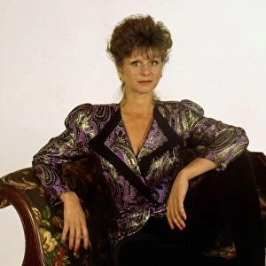 Shirin Taylor modelling purple jacket December 1990