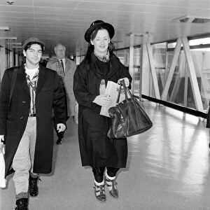 Singer Boy George from the Culture Club group leaving Heathrow airport for New York