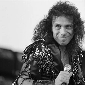 Singer Ronnie James Dio performing at Donnington Festival of Rock. 22nd August 1987
