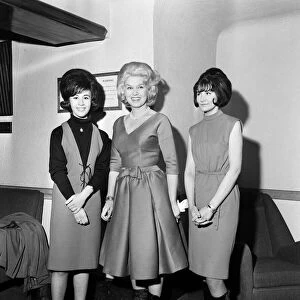 Singers, left to right, Helen Shapiro, Jane Morgan and Linda Lane at a recording of
