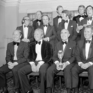 Sir Alf Ramsey with his Ex-England team of 1966 who won the World Cup
