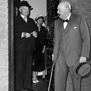 Sir Winston Churchill and Lord Beaverbrook at London airport - August 1958