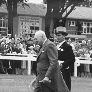 Sir Winston Churchill wearing a tailcoat morning suit at Royal Ascot - June 1958