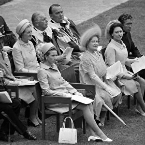 Sitting in the front, Princess Anne, The Queen Mother, Princess Margaret