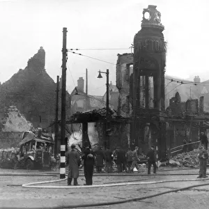 South Shields Market Place in October 1941, the morning after heavy bombing during a
