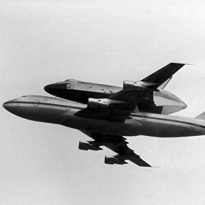 Space Shuttle Enterprise, piggy back on a NASA 747 Jumbo Jet