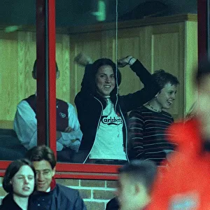 SPICE GIRLS CELEBRATE LIVERPOOL 1ST GOAL THEY WENT ON TO WIN AGAINST ARSENAL