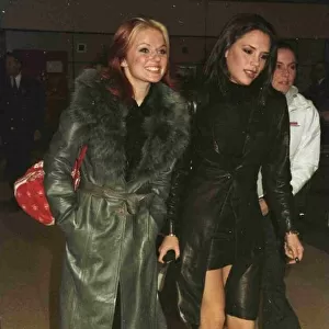 Spice Girls Victoria Geri leaving Heathrow for Madrid November 1997