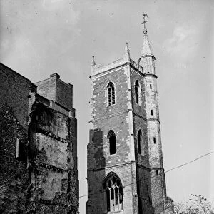 St Mary Le Port Church Tower All that was left after the bombing of World War II Circa