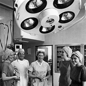 Staff in Operating Theatre at Coventry and Warwickshire Hospital, Coventry, West Midlands