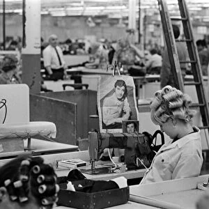 Staff at work at Burton the Tailors, Leeds. 13th December 1967