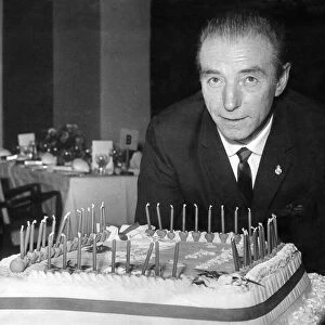 Stanley Matthews at a dinner in Stoke last night to celebrate his 50th birthday