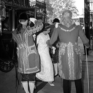 State Opening of Parliament November 1964 Princess Margaret steps out fromt