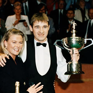 Stephen Hendry with girlfriend Mandy Tart after wining The Embassy World Championship