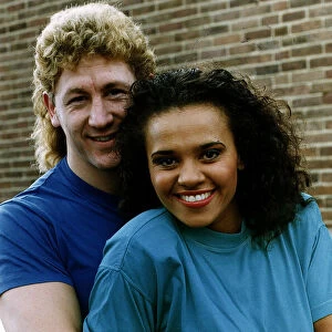 Steve Logan and Sandy Young alias Phoenix from the television programme Gladiators