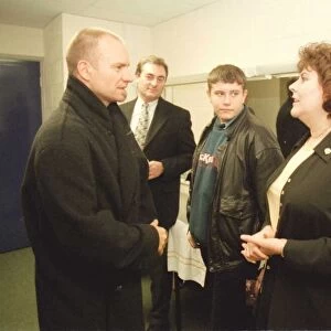 Sting meets Chronicle competition winner Gill Clark backstage at the Newcastle Arena