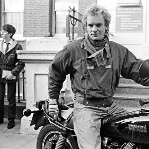 Sting (real name Gordon Sumner) arrives at West London Hospital to see his new baby