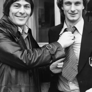 Stuart Pearson of Hull City and England (left) with Rainer Bonhof of West Germany