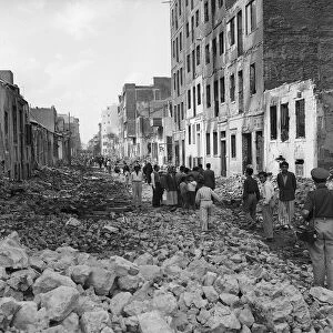 Suez Crisis 1956 Streets filled with rubble in the Rue Ababi area of Port Said