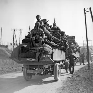 Supply train of the 3rd Lahore Division after leaving the railway station at Orleans