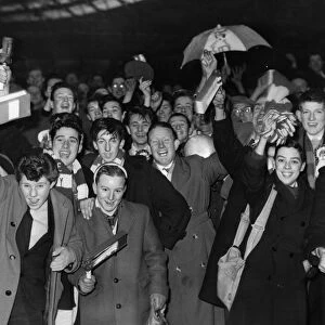 Supporters arrive for the Liverpool v Coventry City FA Cup tie at Anfield