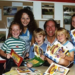 Terry Nutkins TV Presenter and Director of Windsdor Safari Park with his family