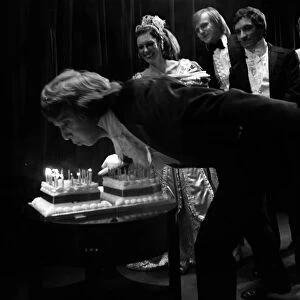 Tommy Steele 1975 blowing out candles on cake