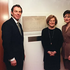 Tony Blair unviels the John Smith plaque at the Labour Party headquarters Millbank Tower