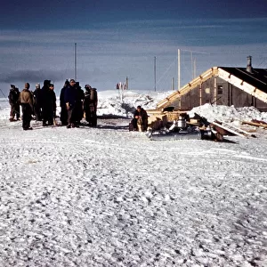The Trans-Antarctic Expedition 1956-1958 The camp showing members of the group