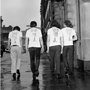The Troggs pop group wearing the T-shirts on Oxford St. they will be wearing