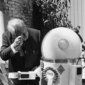 TV Astrologer Patrick Moore meets Denby the robot, which talks, shakes hands and more
