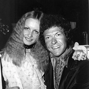 Twiggy, real name Lesley Hornby, with singer Joseph Ward at a reception at the Ritz Hotel