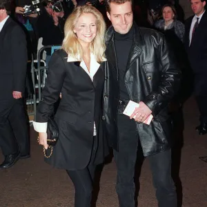 Ulrika Jonsson TV Presenter with John Turnbull 1994 at the film premiere of Waynes