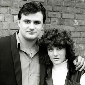 Victor McGuire actor and Lesley Ane Sharpe actress, star in the Channel 4 television