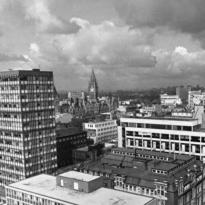 A view from the 12th floor of the Hotel Piccadilly looking out over Manchester Town Hall