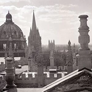 View from the rooftop of Oxford university aerial view acedemic institutions roof