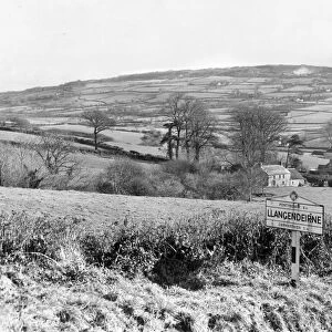 View of the village of Llangendeirne in the River Gwendraeth river valley