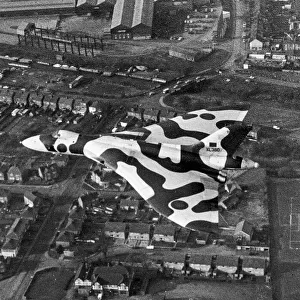 Vulcan Delta bomber NQJ swoops spectacularly over the city of Coventry as a thank you to