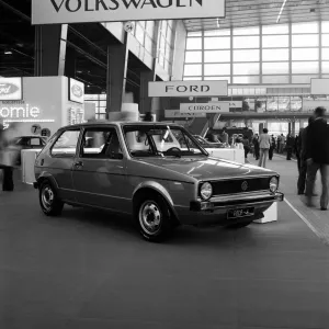 A VW Golf at the Paris Motor Show. 4th October 1974