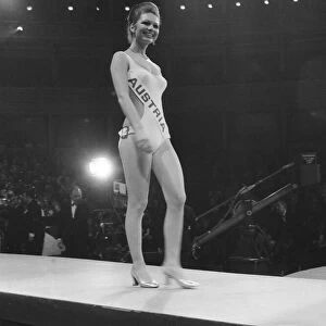 Waltraud Lucas, Miss Austria, parades on the catwalk during the Miss World beauty contest