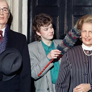 Waxworks of Mikhail Gorbachev and Mrs Thatcher in the Friargate waxworks in York