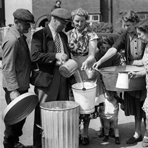 Weather- Drought: The water Carts out in Golborne. May 1954 P012314